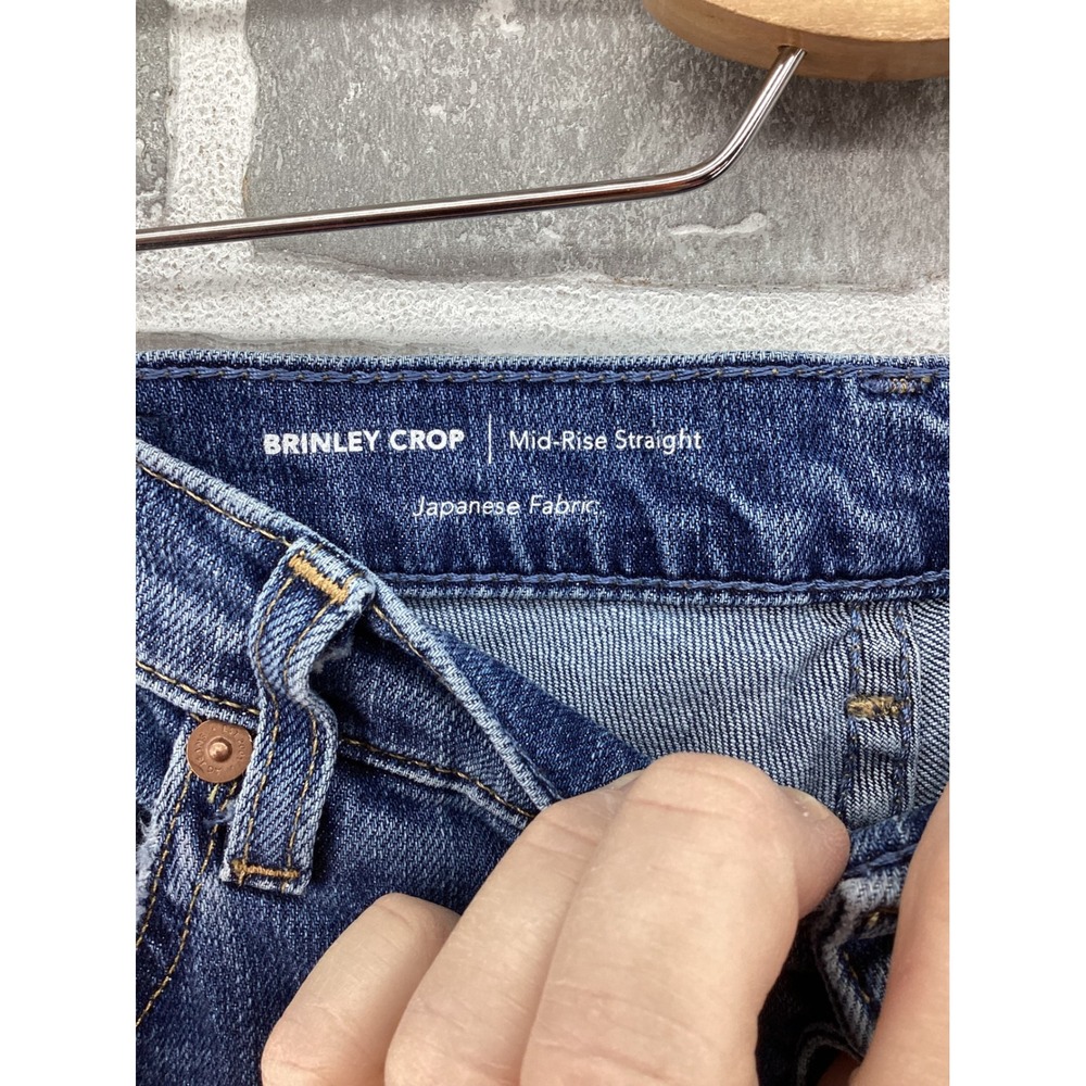 AG Adriano Goldschmied Brinley Crop Mid Rise Straight Jeans Blu 31 - Picture 3 of 6
